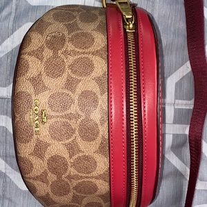Red/brown/gold coach pebble Fanny bag
